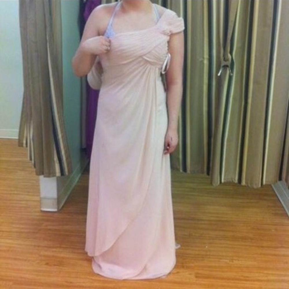 Mori Lee Chiffon Off The Shoulder Bridesmaid Dress
